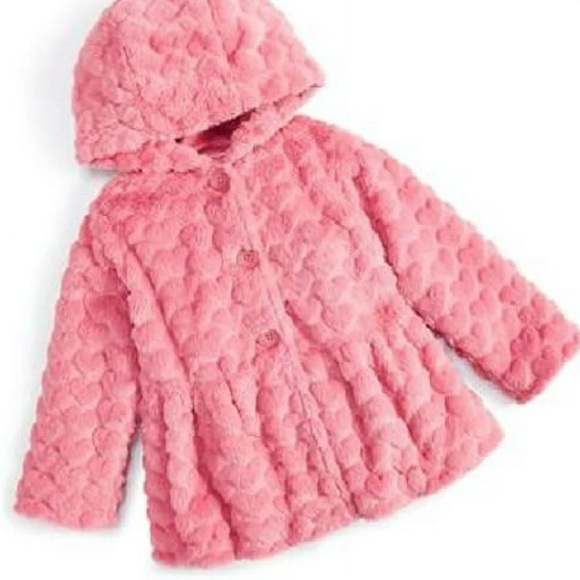NWT First Impressions Baby Girl Dress Coat Faux Fur‎ Fall Soft Holiday Winter - Picture 2 of 2